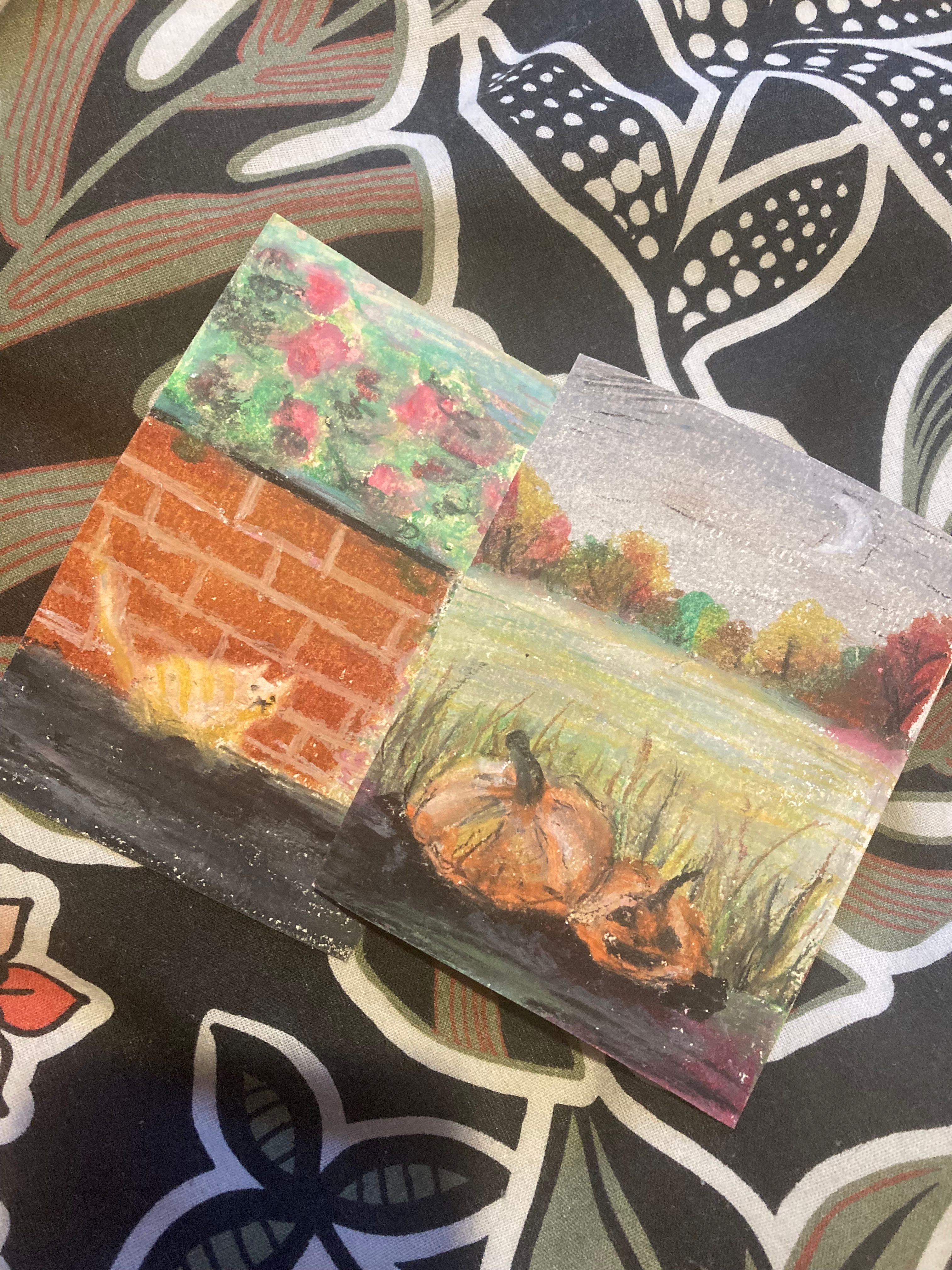 Picture of two art pieces done by author