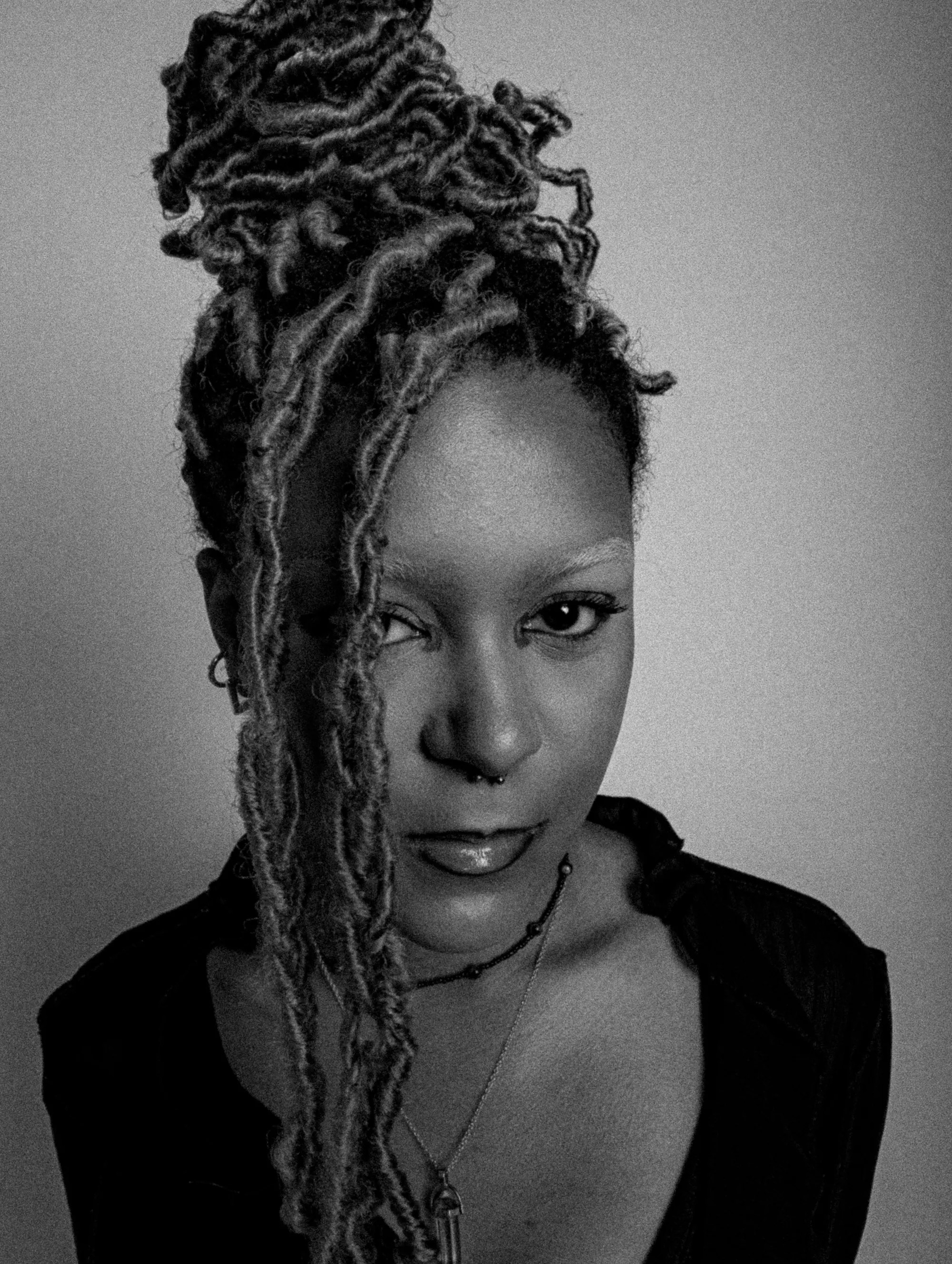 black and white portrait of Ren