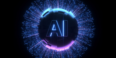 "AI" written in bold letters on a black background