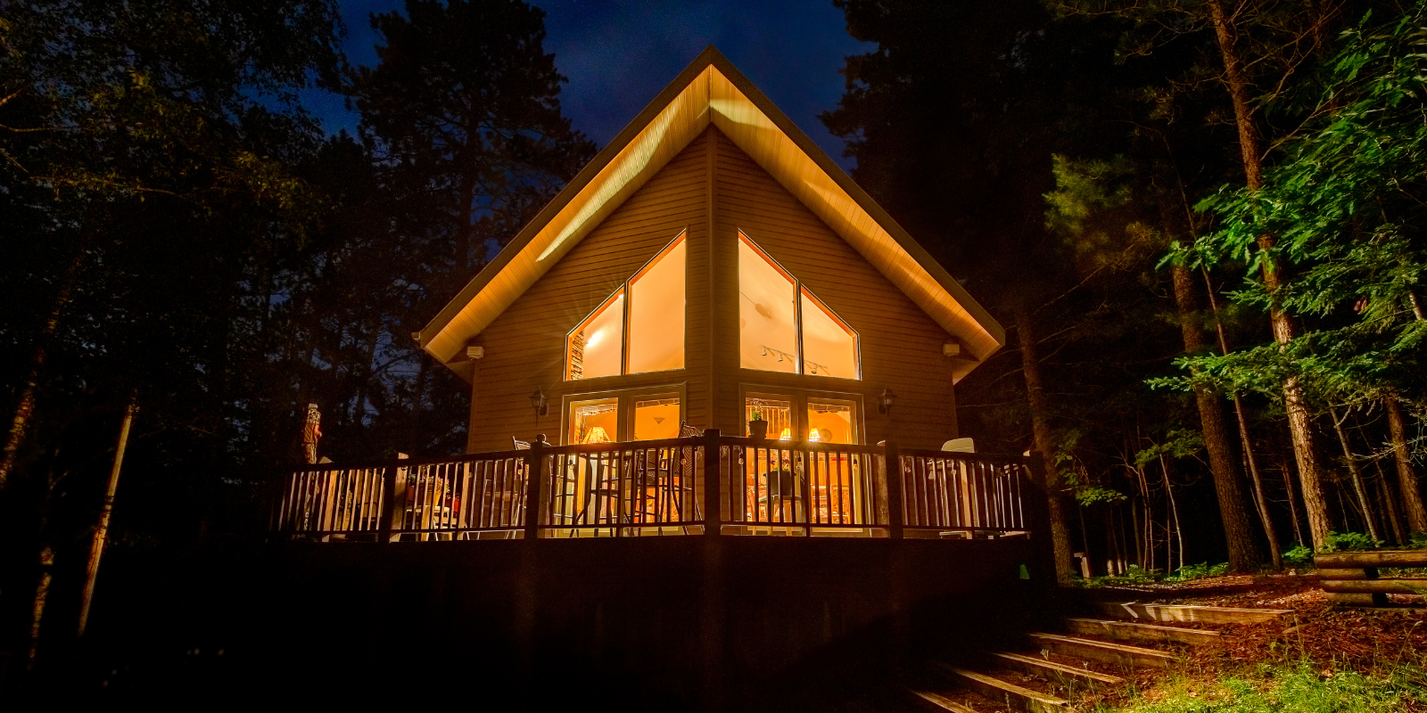 Cottage at night
