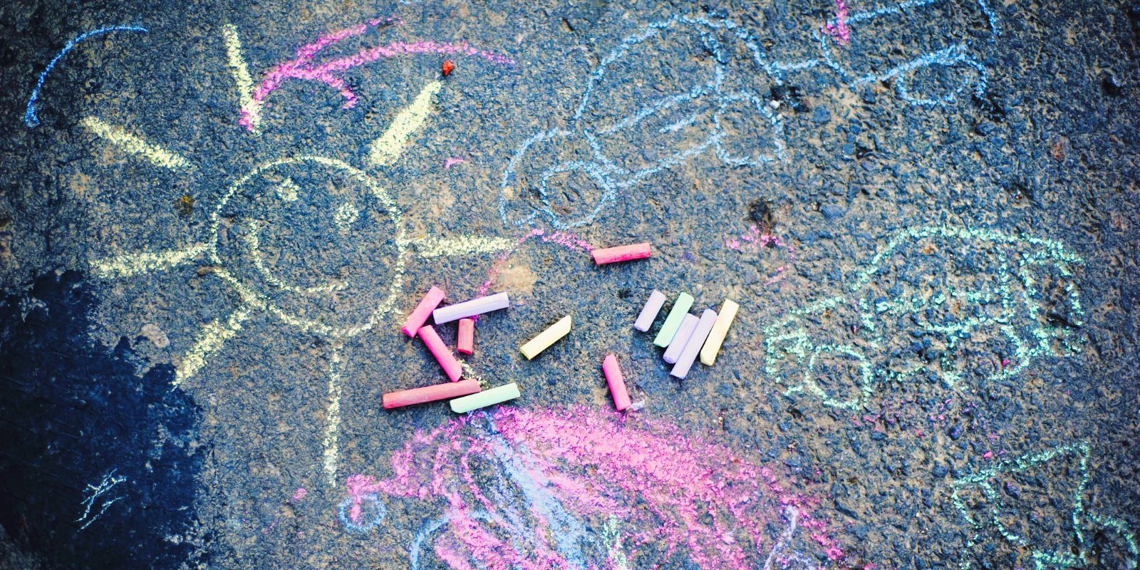 sidewalk chalk sun