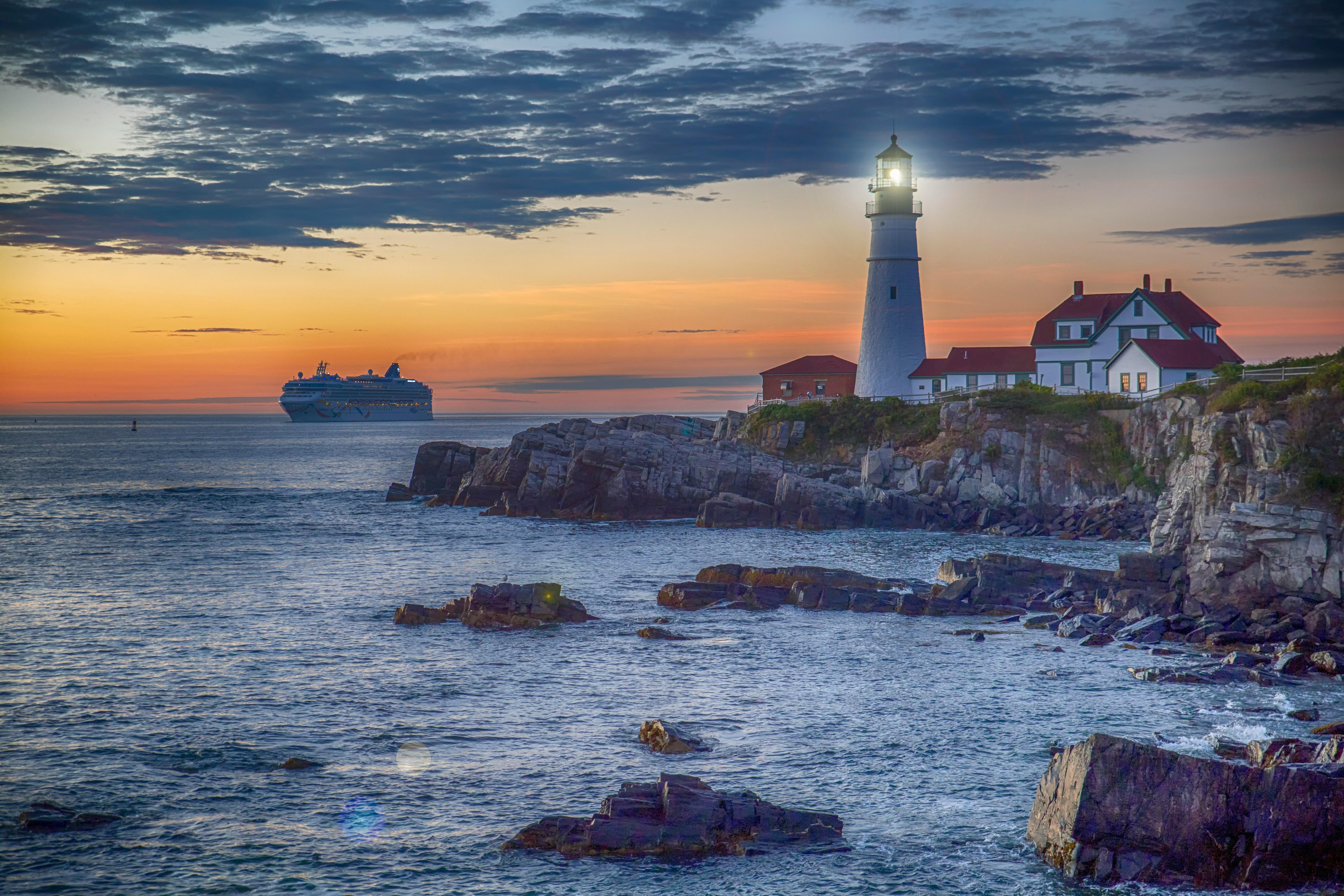 lighthouse at sunset