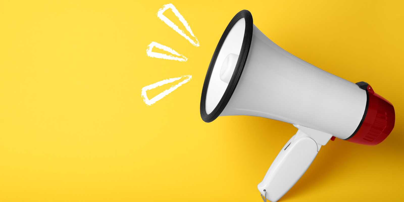 megaphone on a yellow background