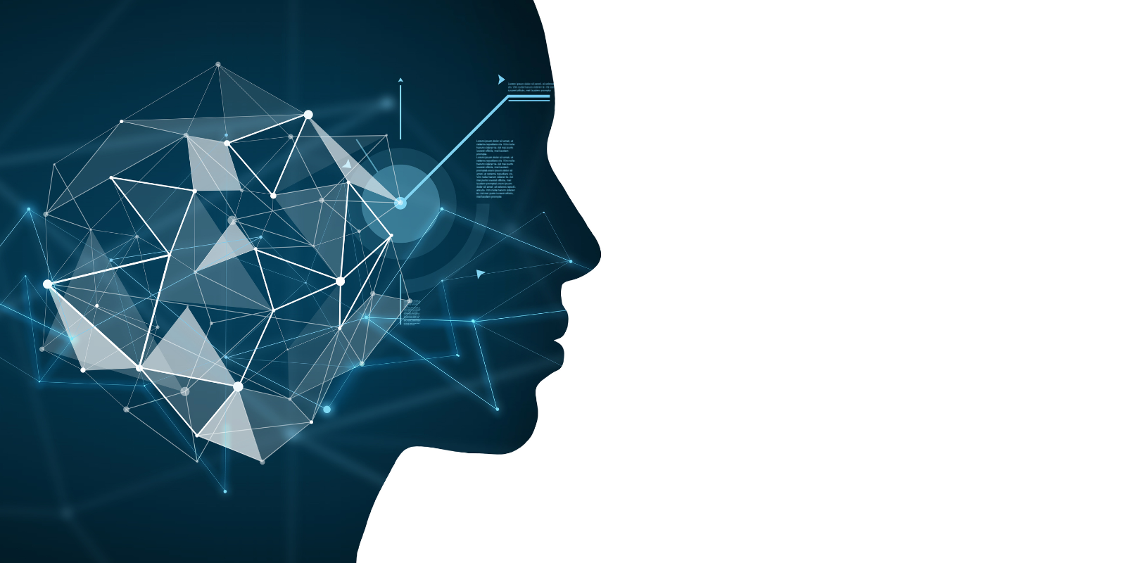 blue silhouette of a human face 