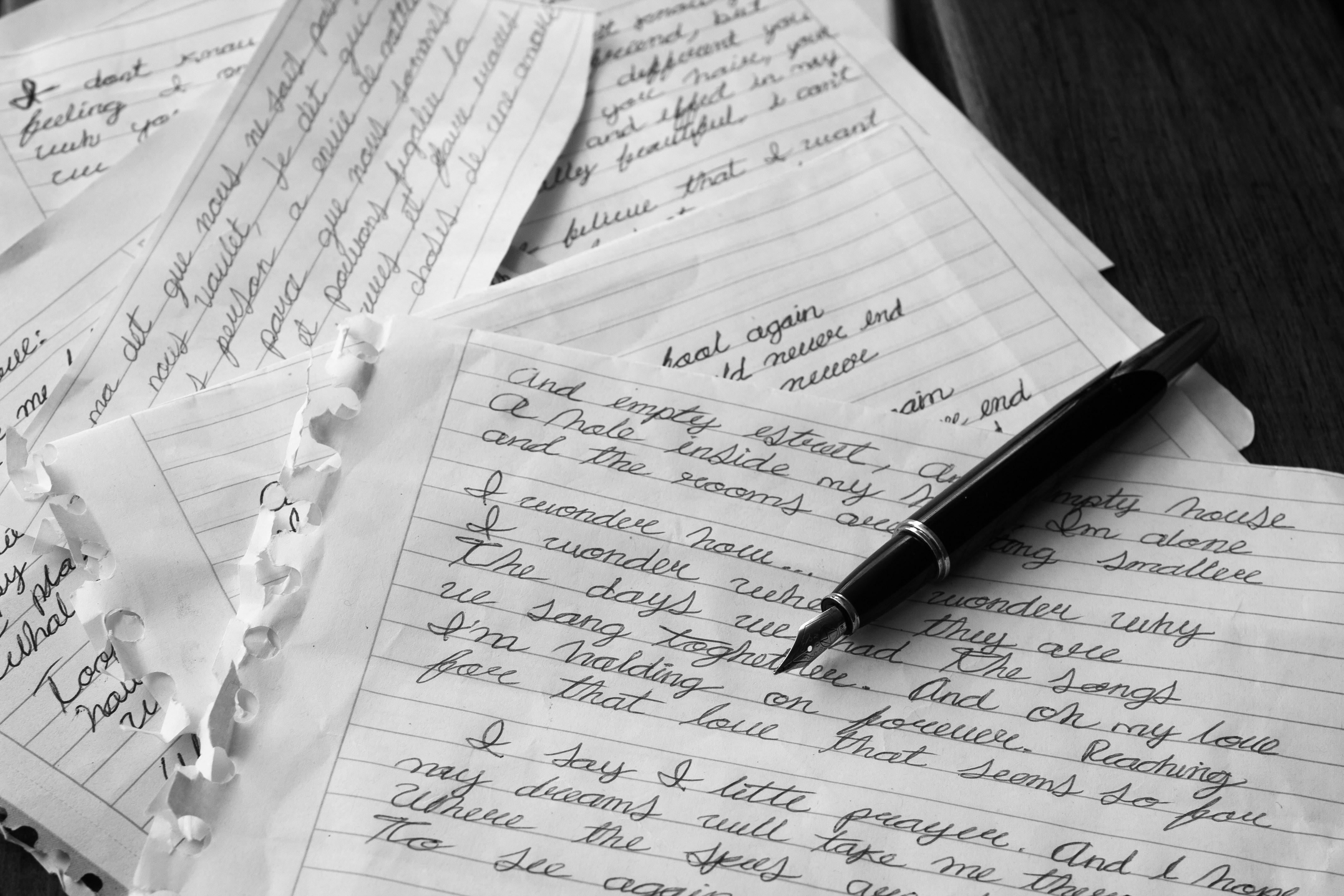 a pile of handwritten letter