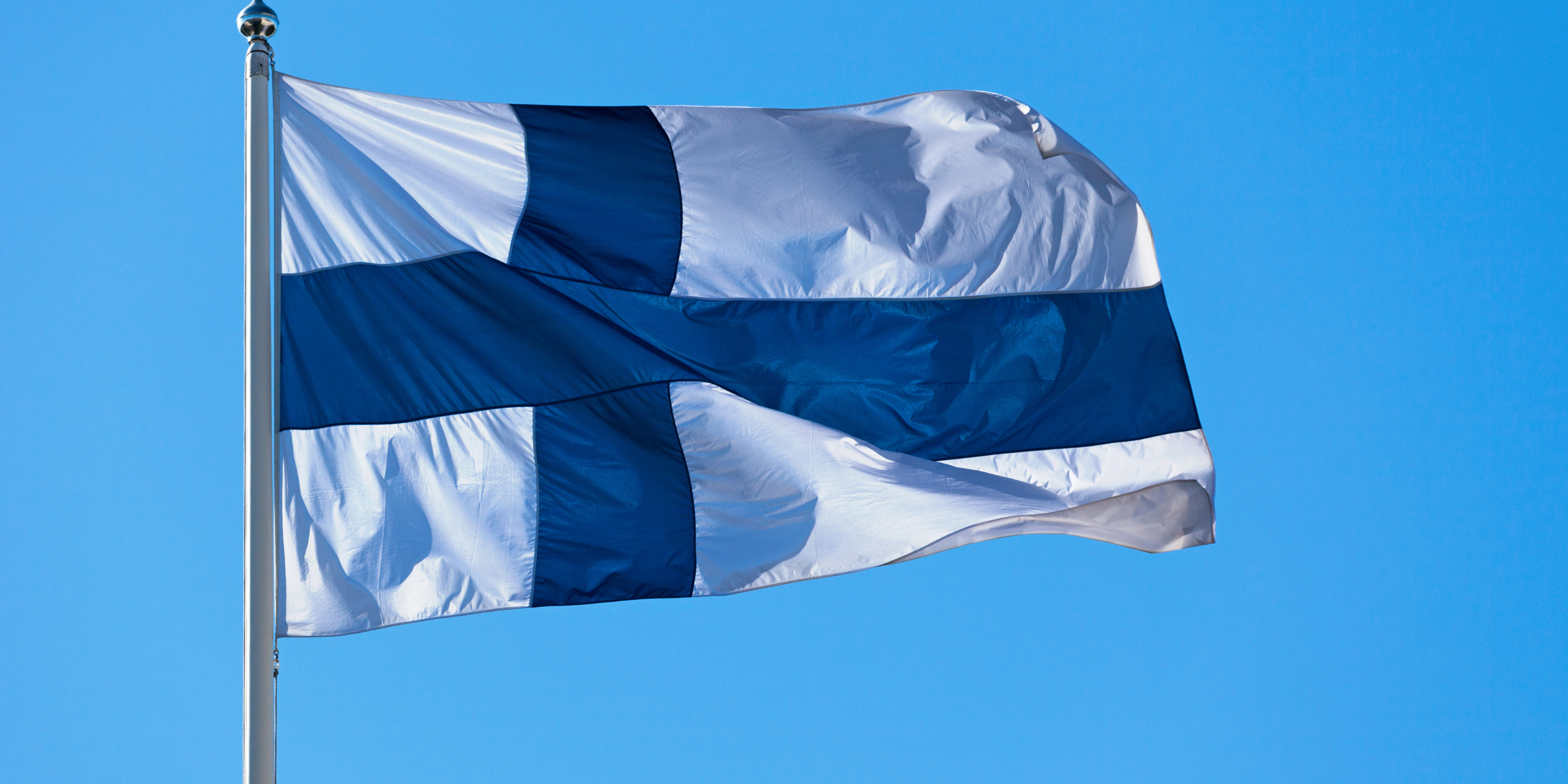 Swedish flag against a blue sky