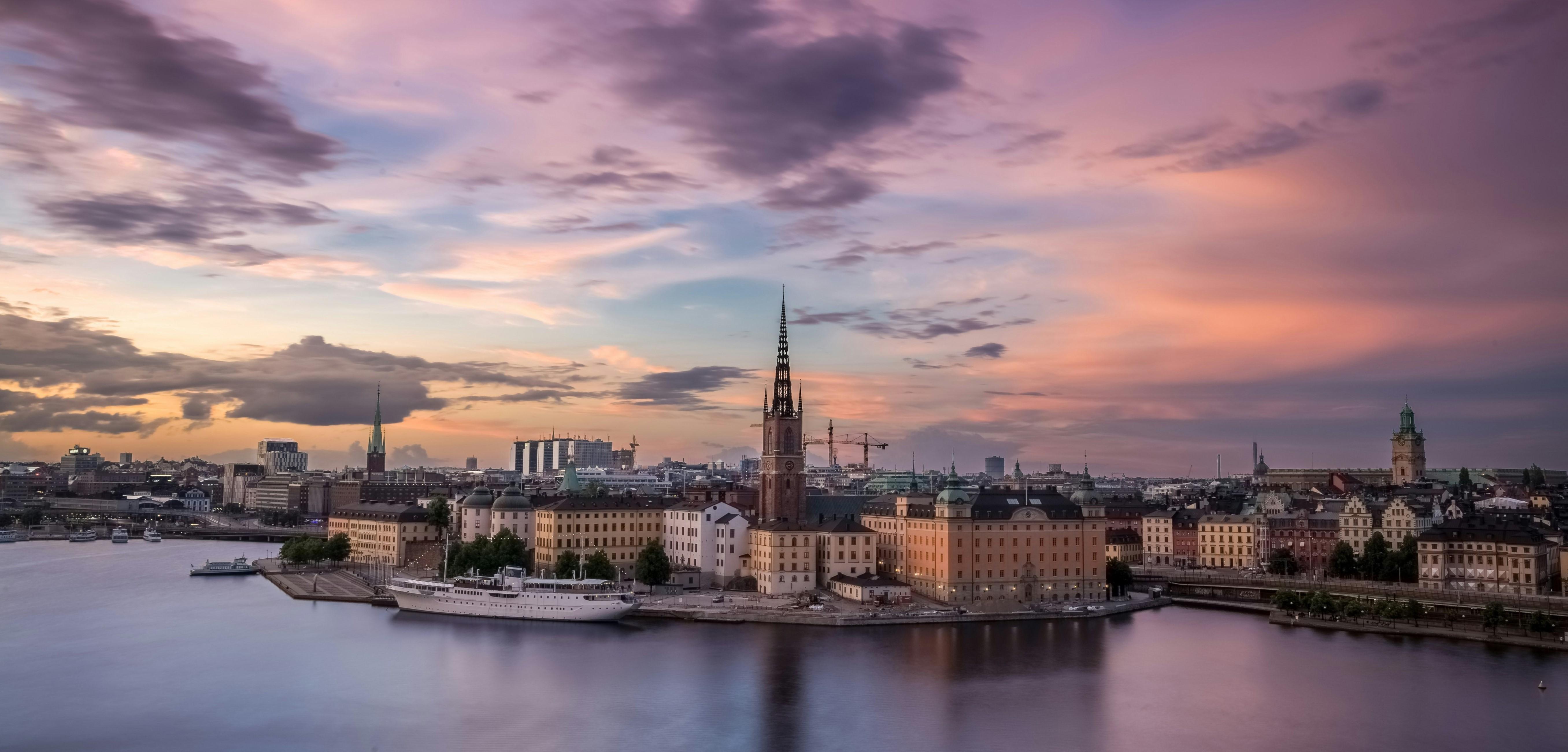 Sunset view over Stockholm