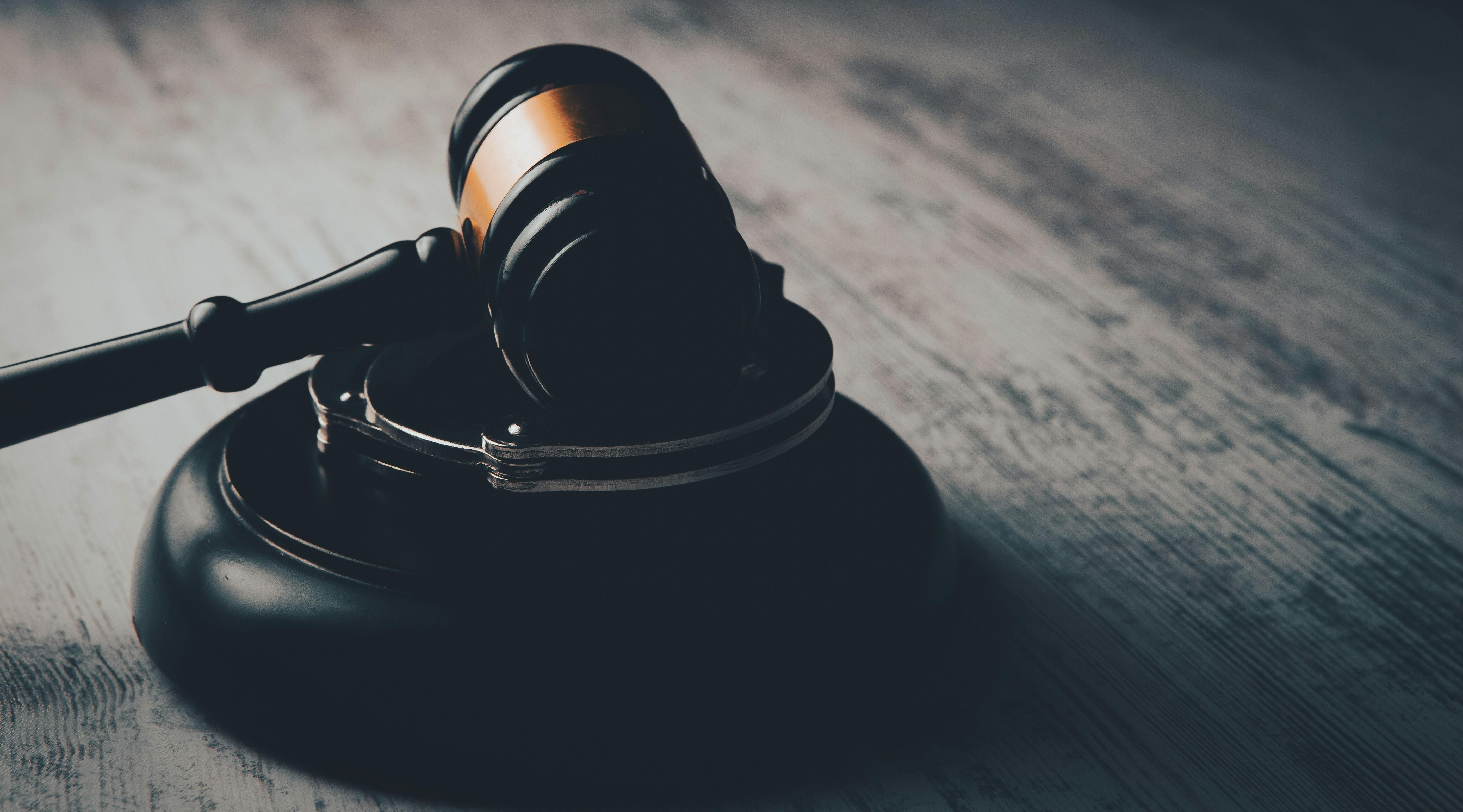 gavel on a table