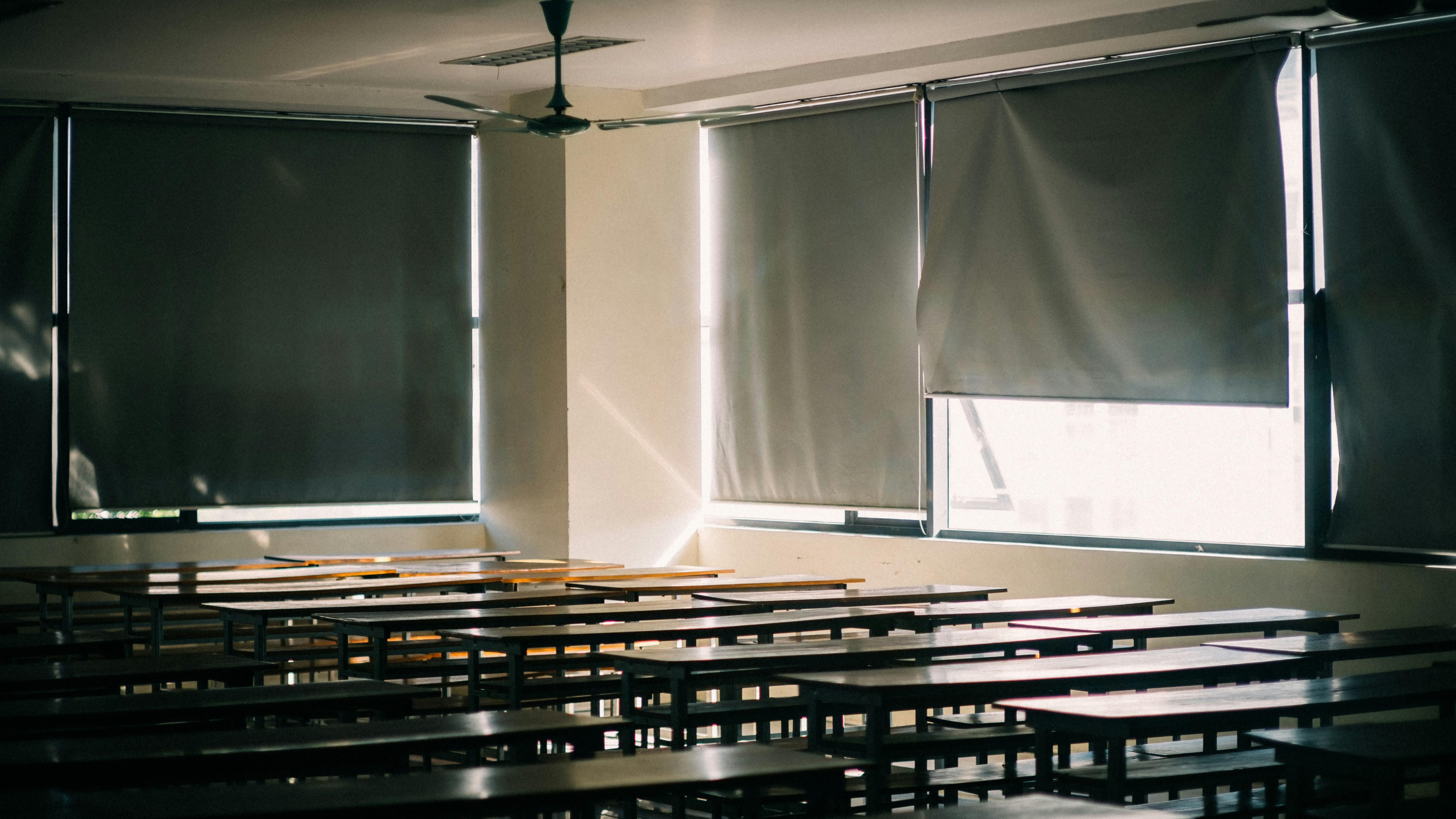 dark empty classroom