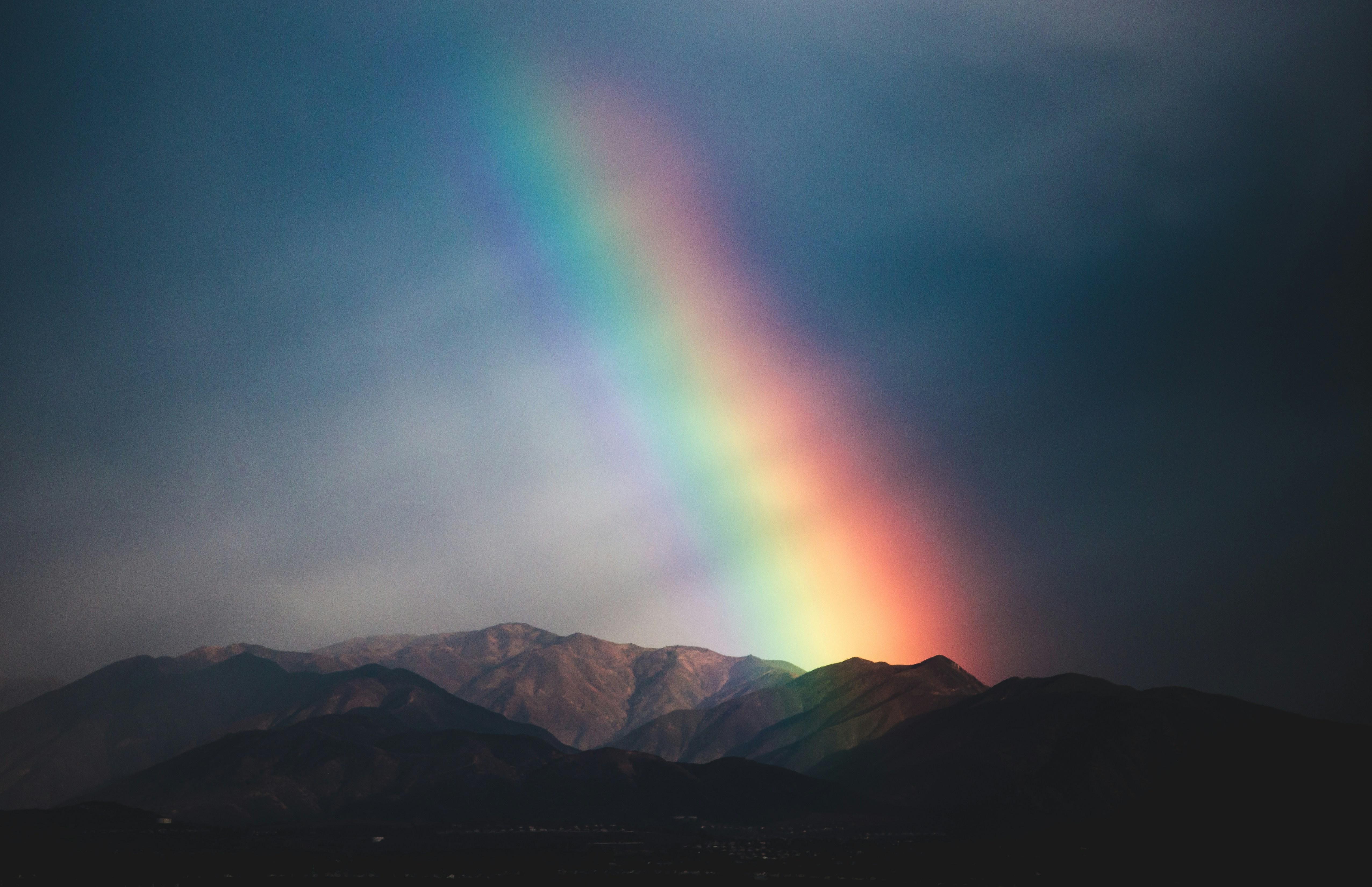 rainbow in dark clouds