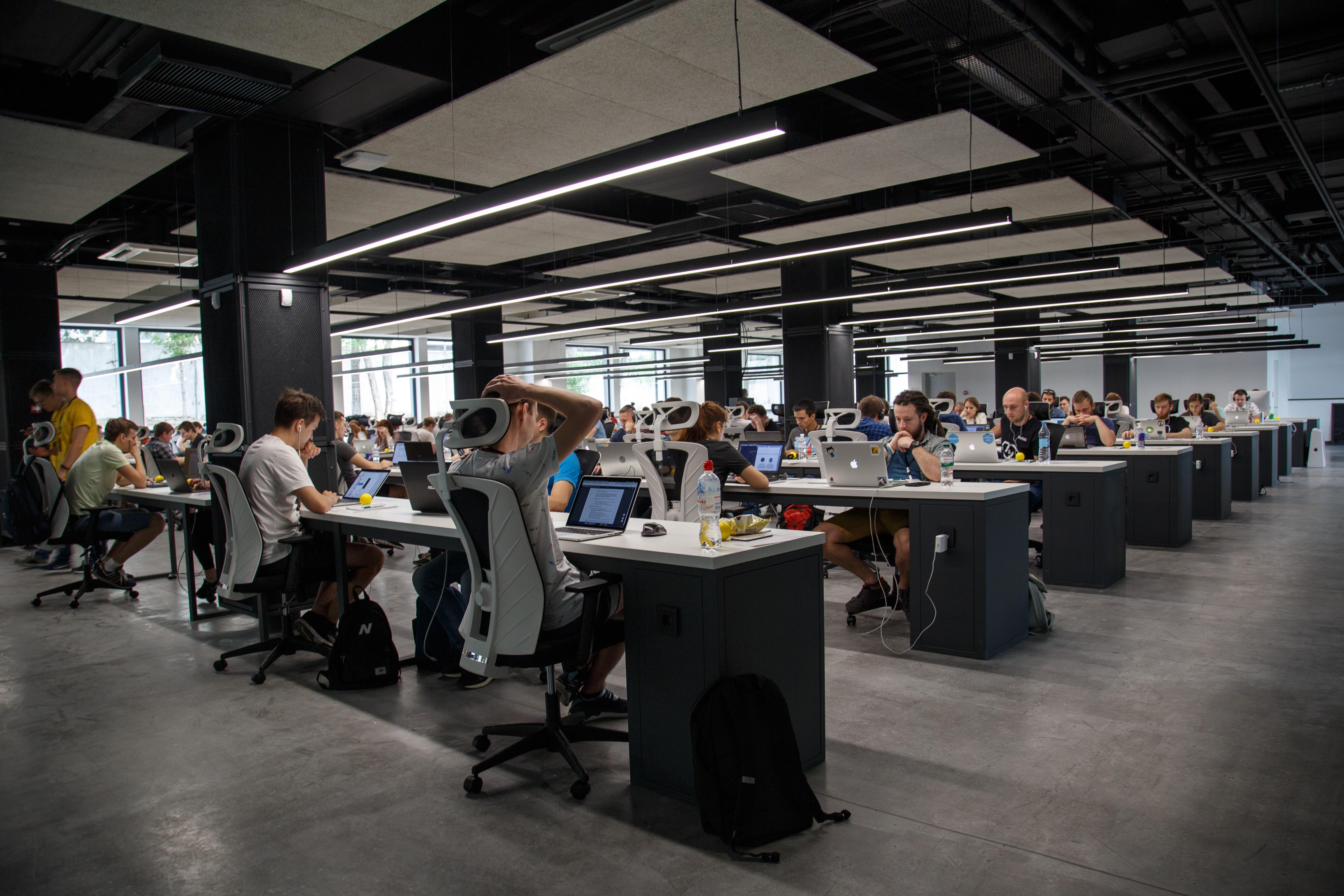 people sitting in an office