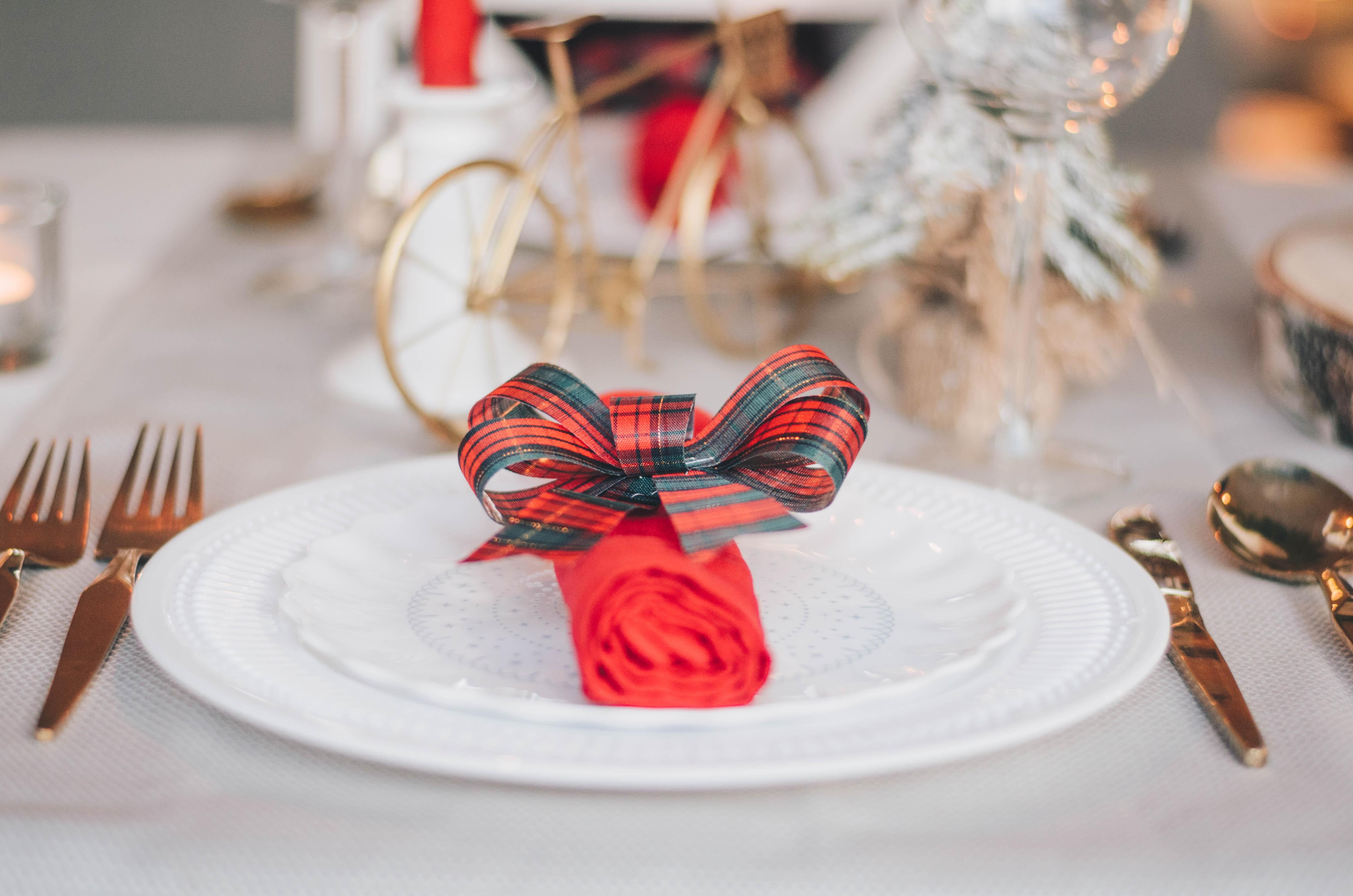 A table set for a holiday meal