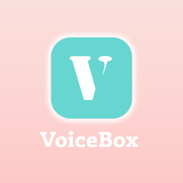 VoiceBox Logo on pink background