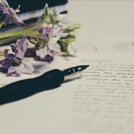 handwritten document with flowers
