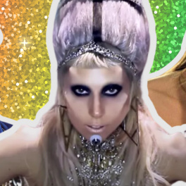 a collage of LGBTQ+ culture icons