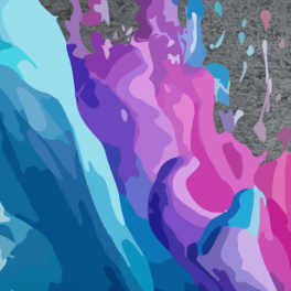 splatter paint color with text that reads art and artist 