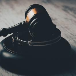 gavel on a table