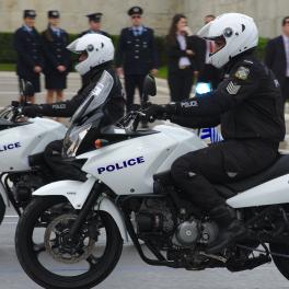 Greek officers on motorcycles