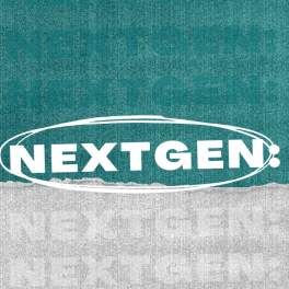 The words NextGen Year in Review on a teal background