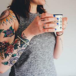 woman with tattoos