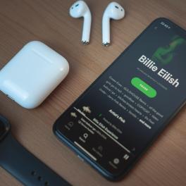 Billie Eilish music on a phone screen