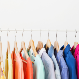 Colorful clothing on a rack