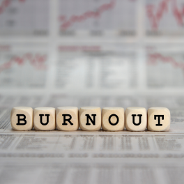 Burnout written in blocks