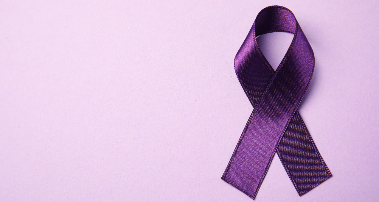purple ribbon symbolizing domestic abuse awareness