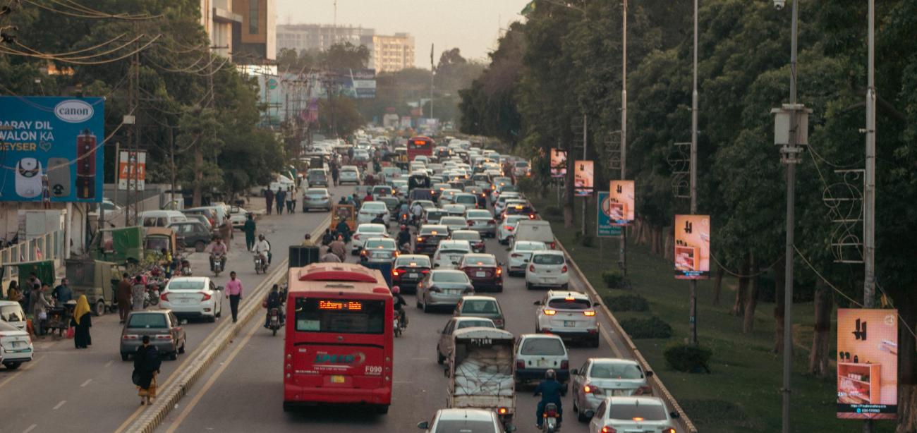 a busy street in Pakistan