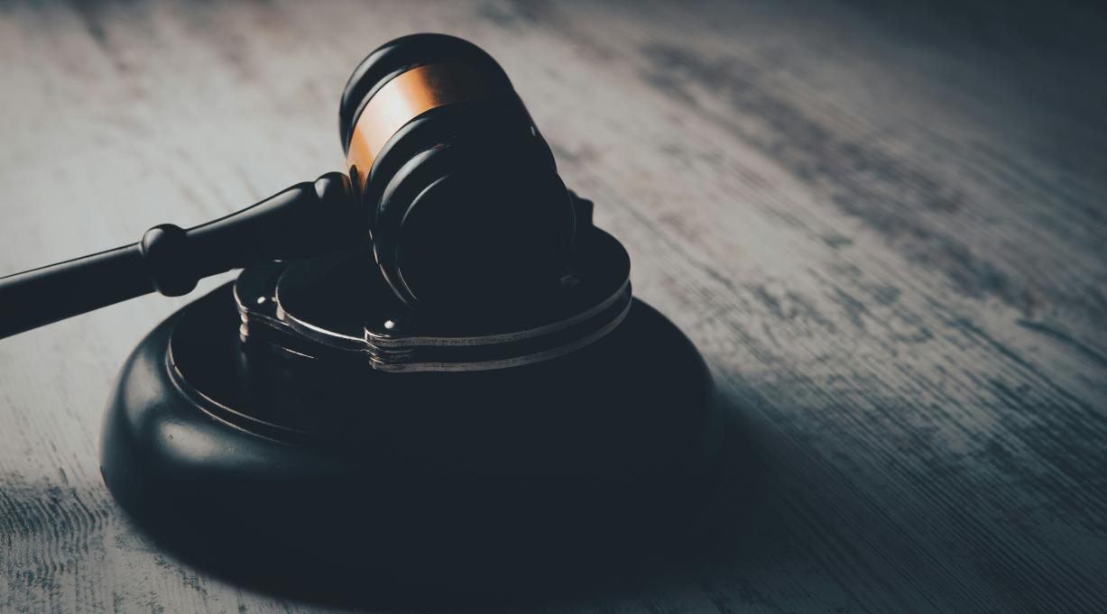 gavel on a table