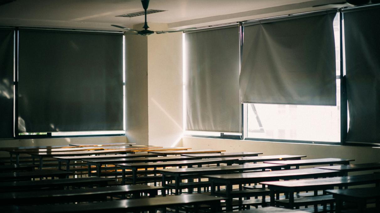 dark empty classroom