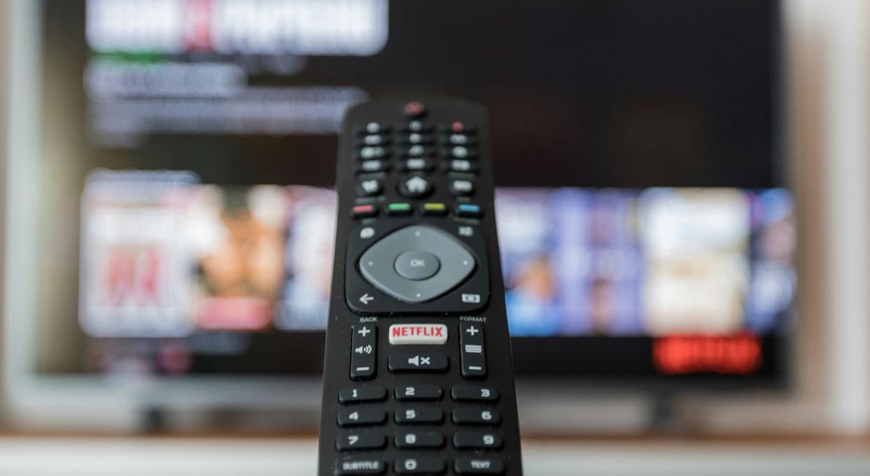 remote held up to a tv screen
