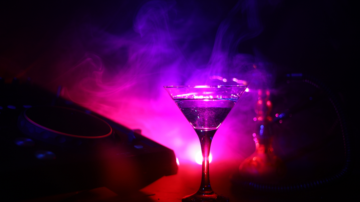 a cocktail in a night club