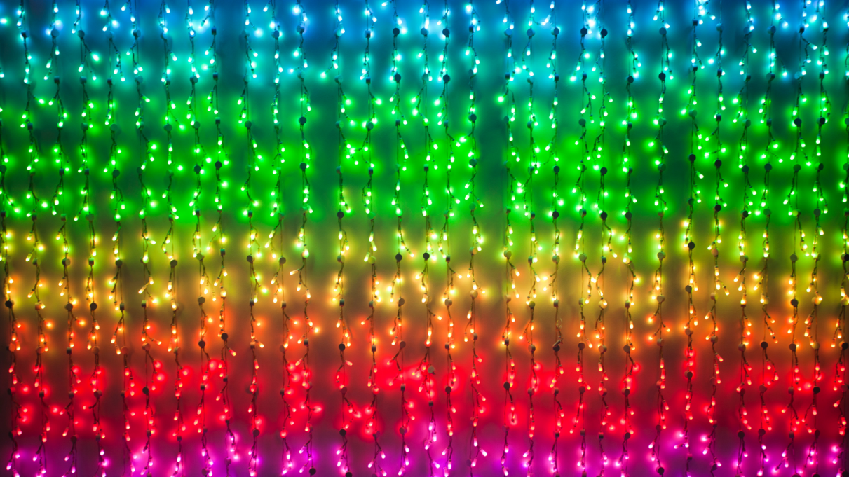 rainbow christmas lights